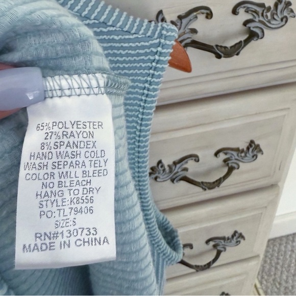 Vici Sky Blue Ribbed Knit Romper - Picture 4 of 4